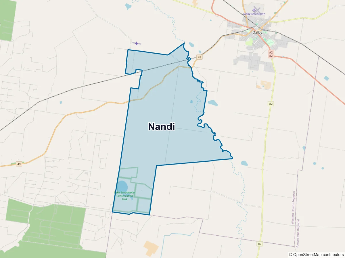 Map of Nandi, QLD, Australia