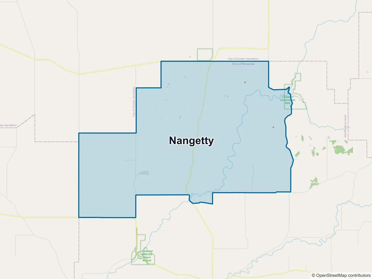 Map of Nangetty, WA, Australia