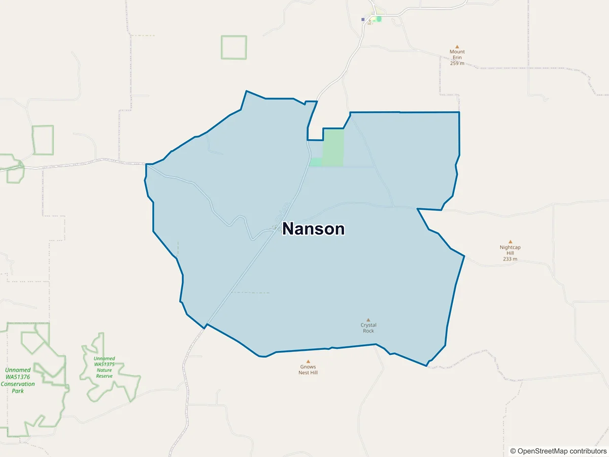 Map of Nanson, WA, Australia