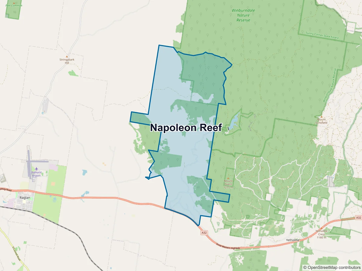 Map of Napoleon Reef, NSW, Australia