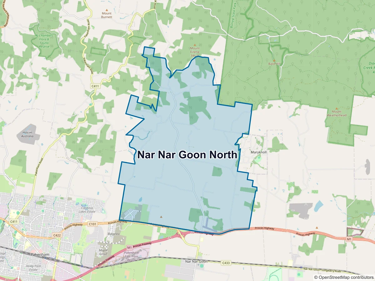 Map of Nar Nar Goon North, VIC, Australia