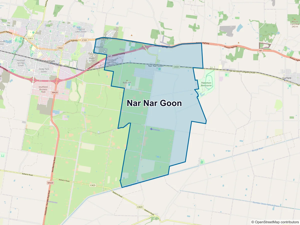 Map of Nar Nar Goon, VIC, Australia