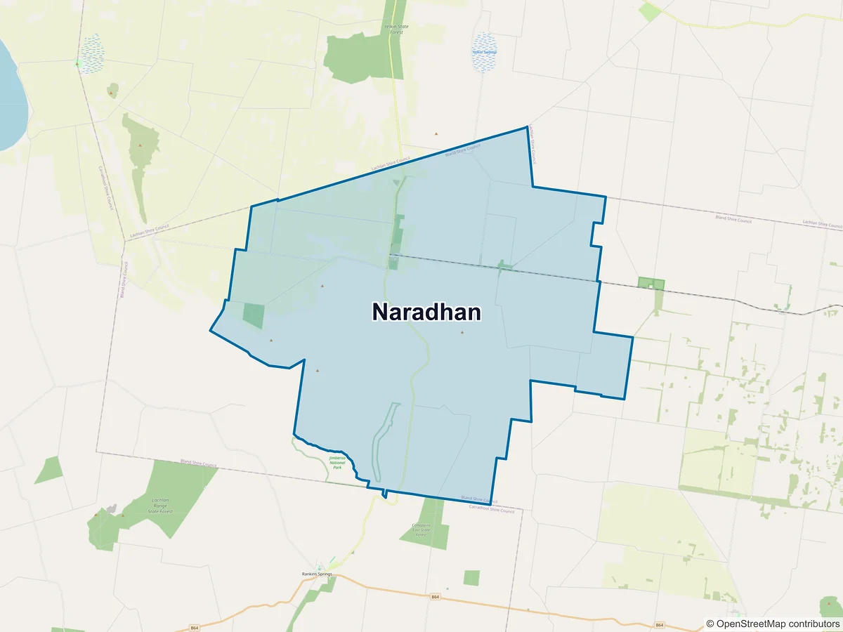 Map of Naradhan, NSW, Australia