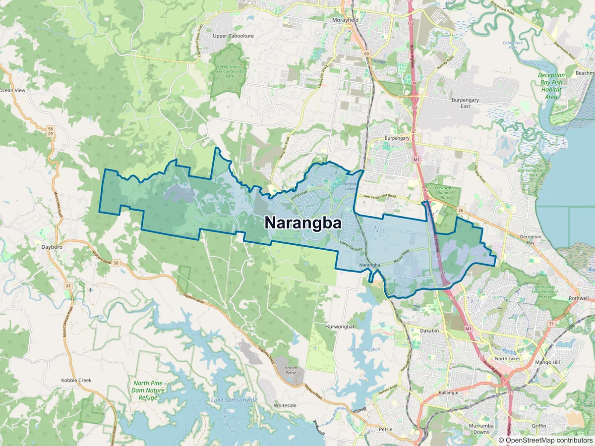 Map of Narangba, QLD, Australia