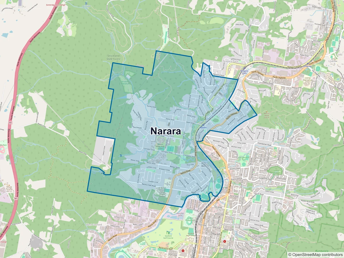 Map of Narara, NSW, Australia