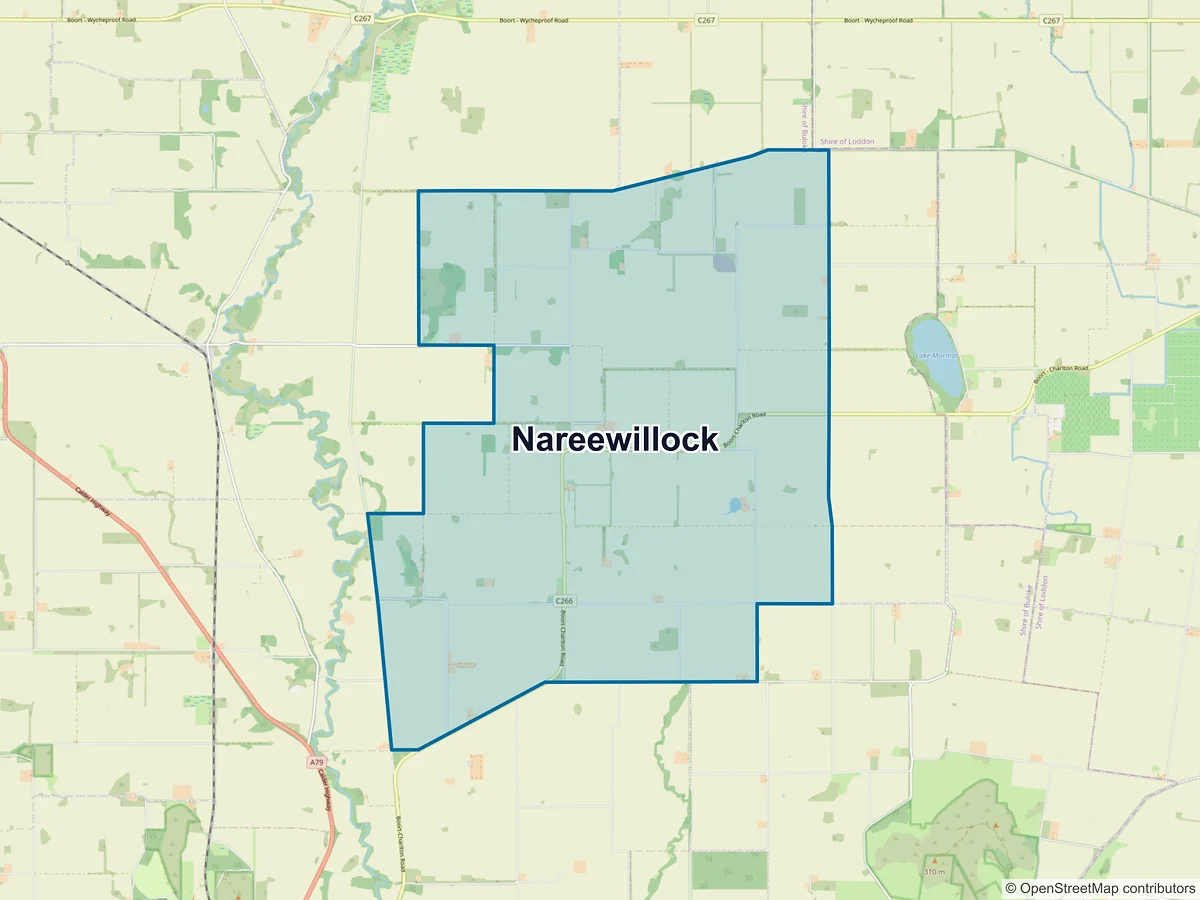 Map of Nareewillock, VIC, Australia