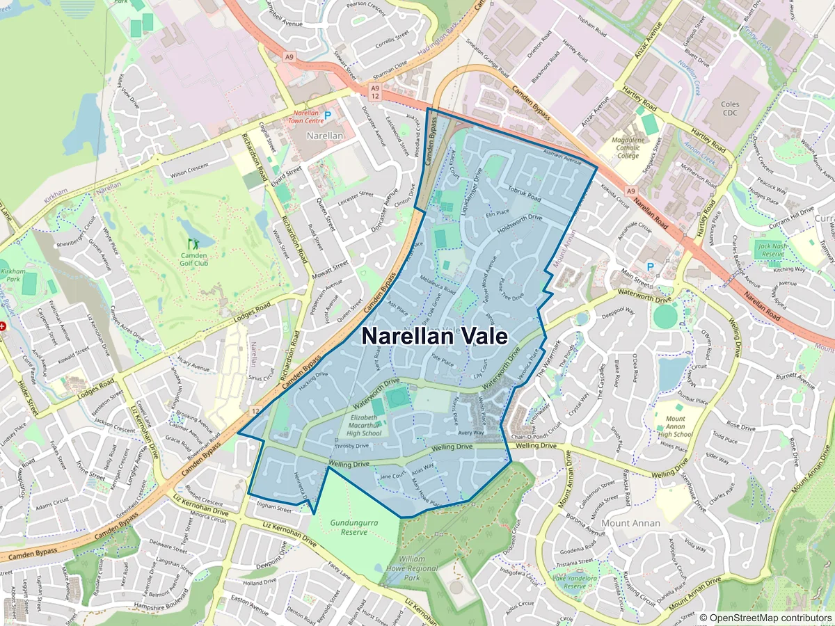 Map of Narellan Vale, NSW, Australia