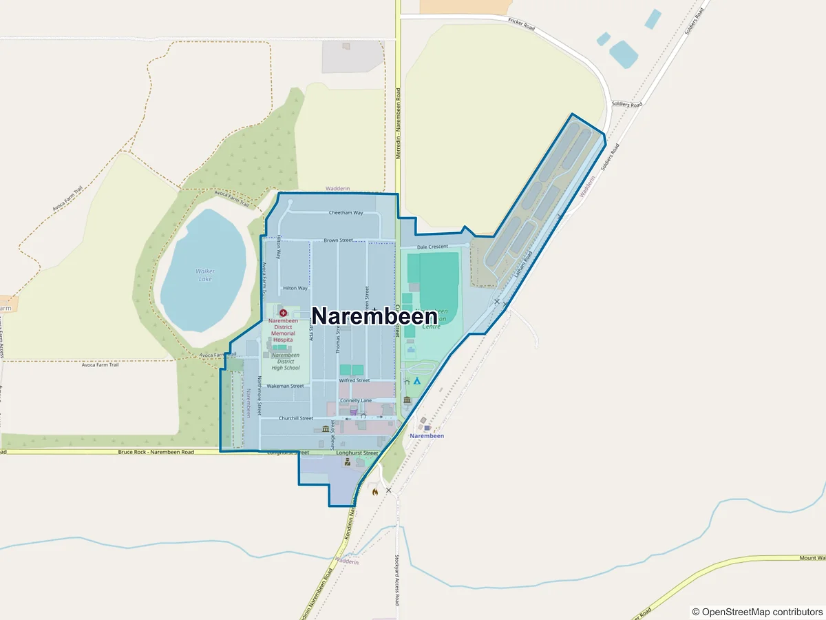 Map of Narembeen, WA, Australia