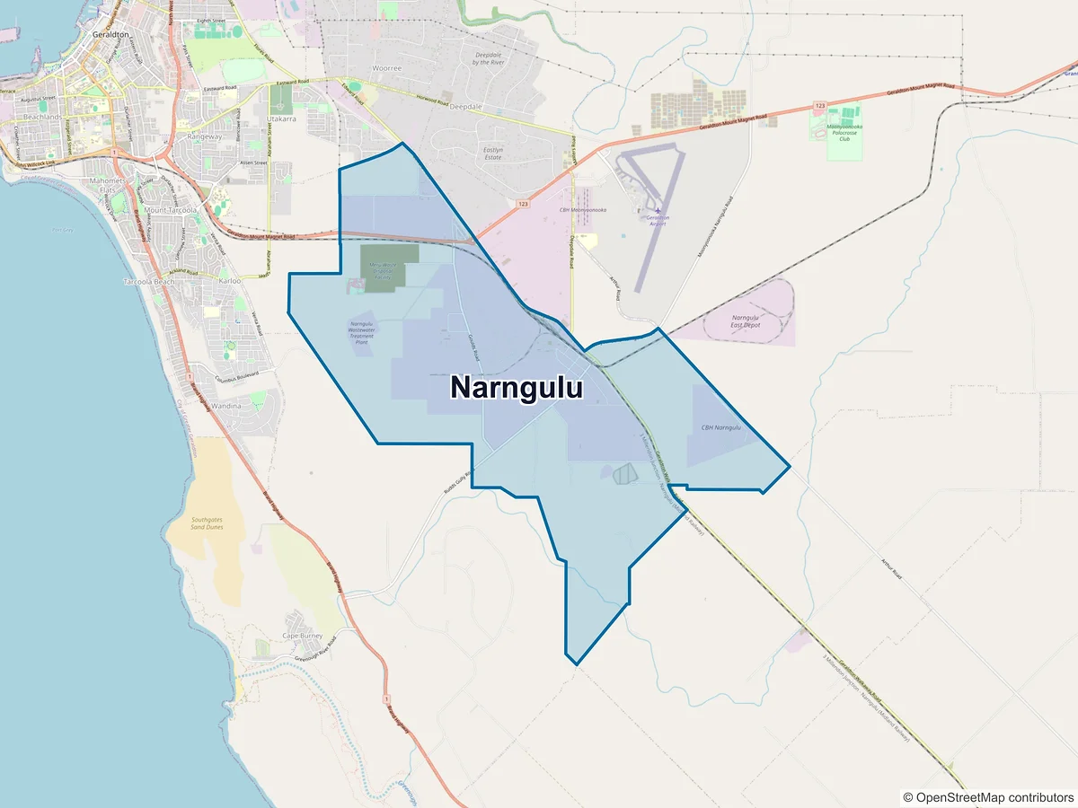 Map of Narngulu, WA, Australia