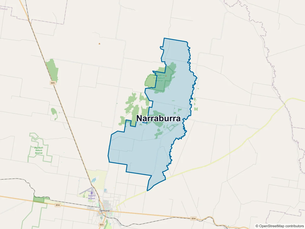Map of Narraburra, NSW, Australia
