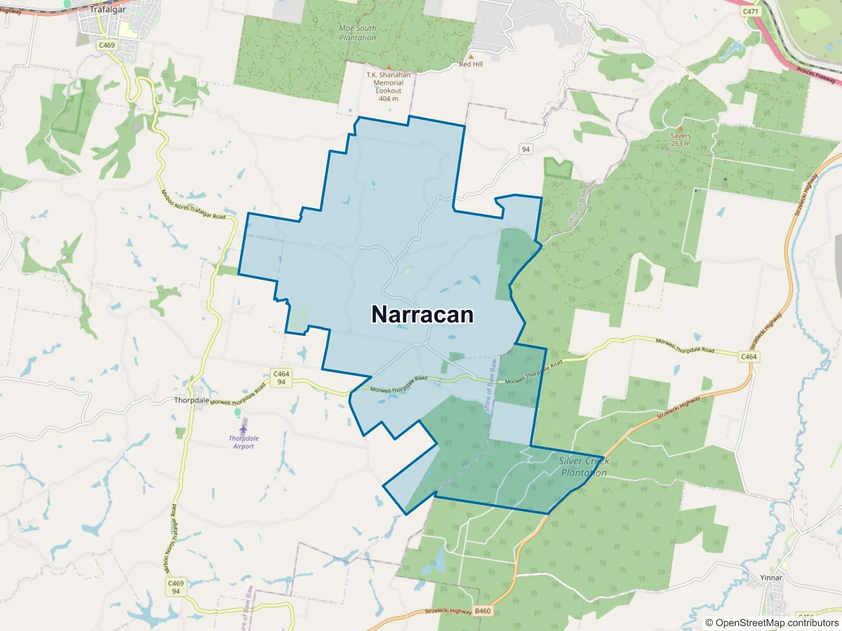 Map of Narracan, VIC, Australia