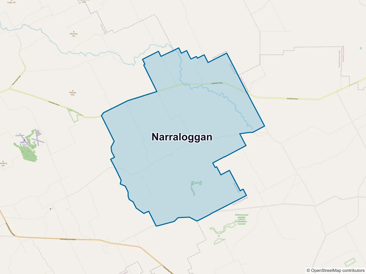 Map of Narraloggan, WA, Australia