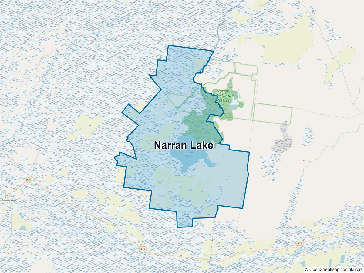 Map of Narran Lake, NSW, Australia