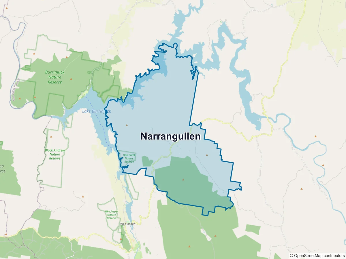Map of Narrangullen, NSW, Australia