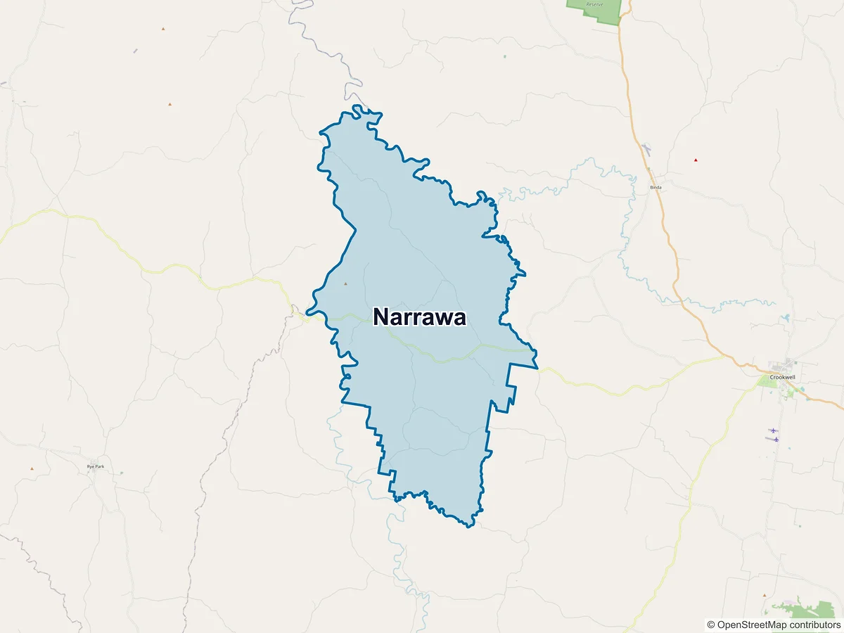 Map of Narrawa, NSW, Australia
