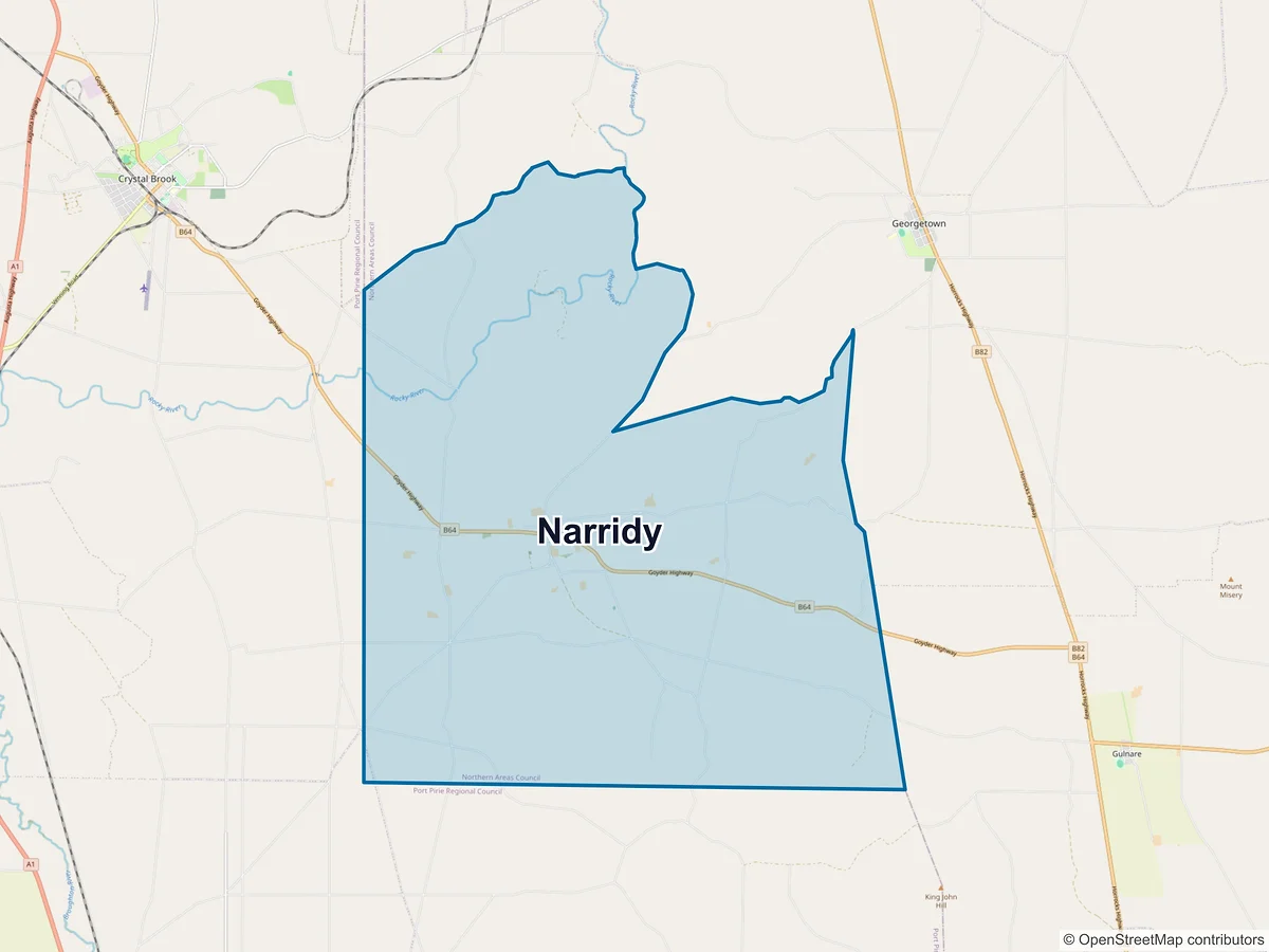 Map of Narridy, SA, Australia