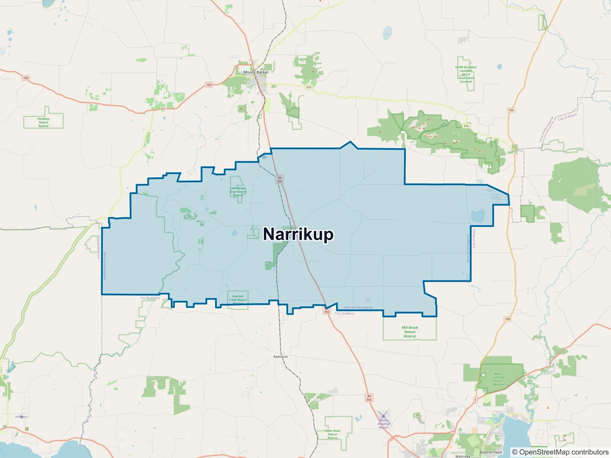 Map of Narrikup, WA, Australia