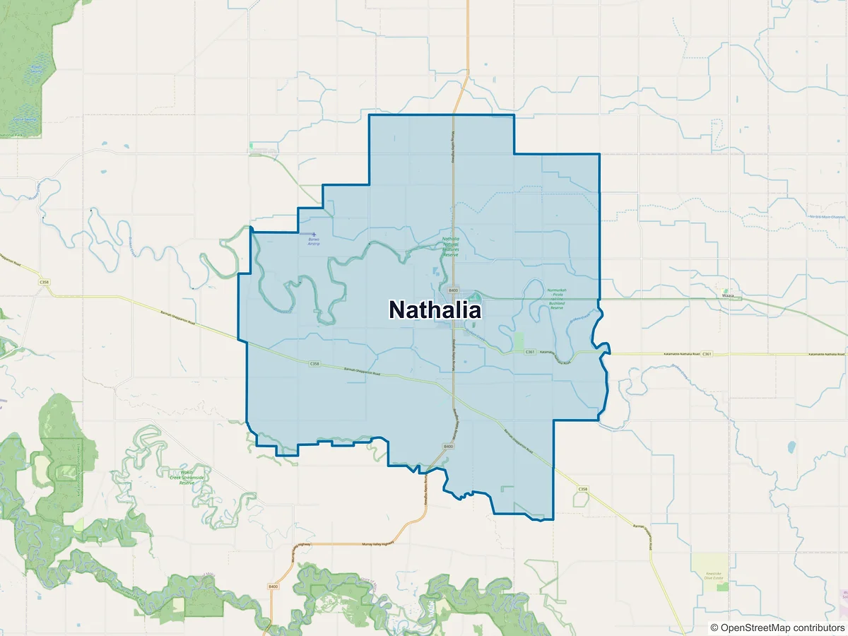 Map of Nathalia, VIC, Australia