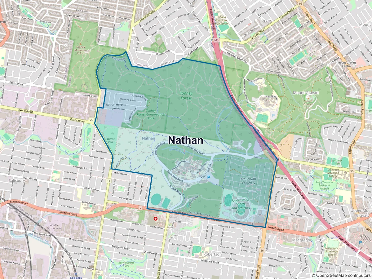 Map of Nathan, QLD, Australia