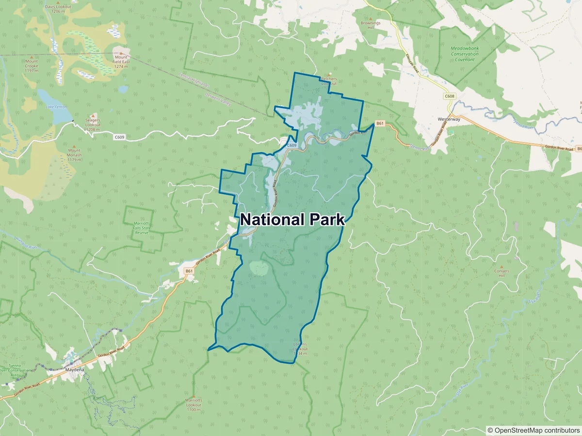 Map of National Park, TAS, Australia