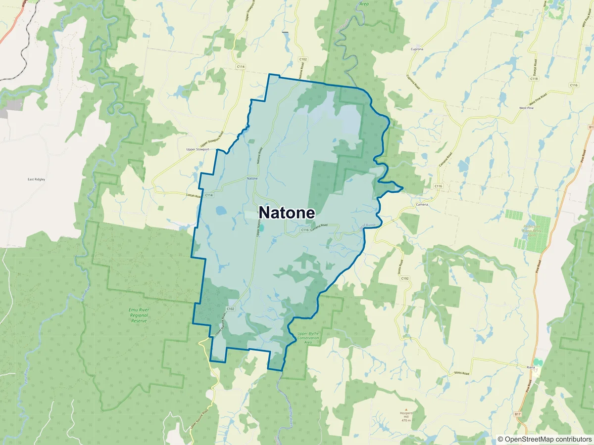 Map of Natone, TAS, Australia