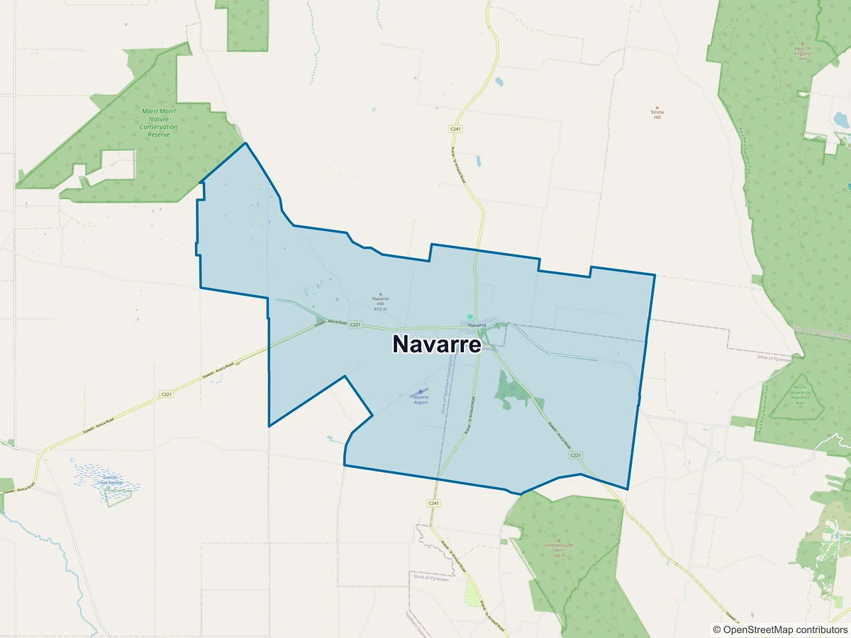 Map of Navarre, VIC, Australia