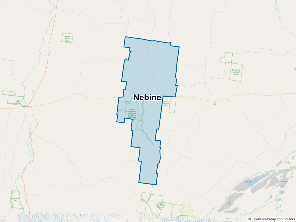 Map of Nebine, QLD, Australia