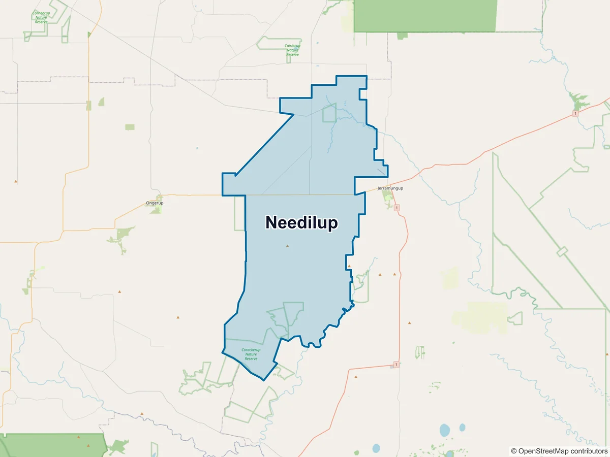 Map of Needilup, WA, Australia