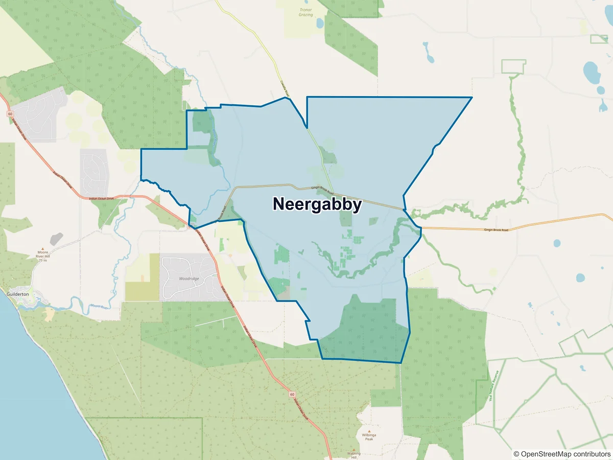 Map of Neergabby, WA, Australia