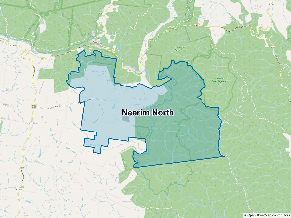Map of Neerim North, VIC, Australia