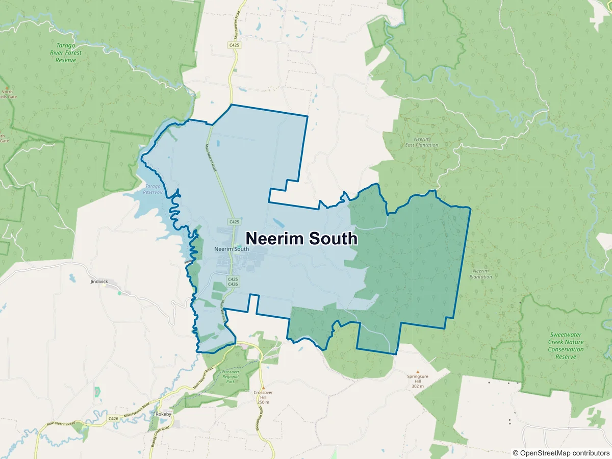 Map of Neerim South, VIC, Australia