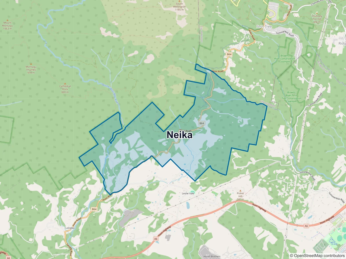 Map of Neika, TAS, Australia
