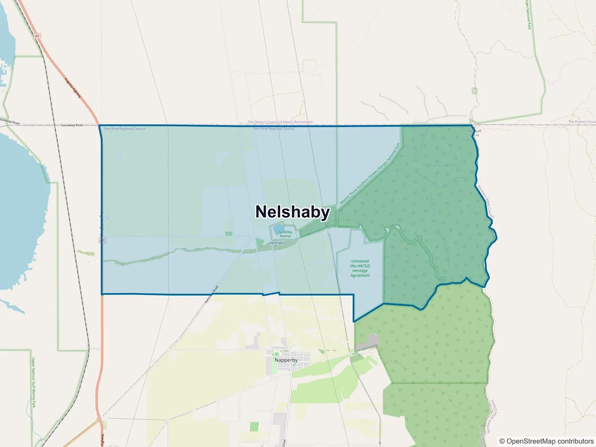 Map of Nelshaby, SA, Australia