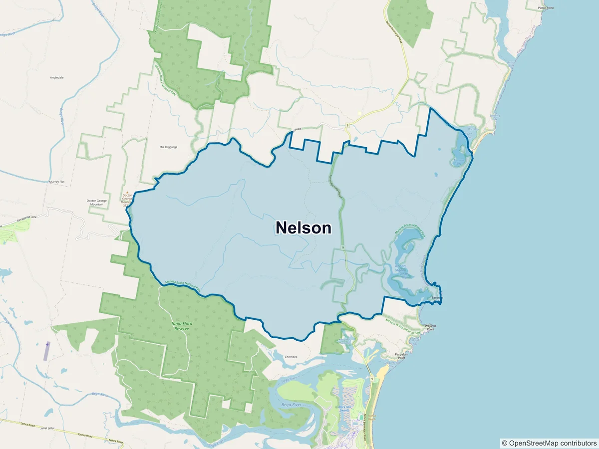 Map of Nelson, NSW, Australia