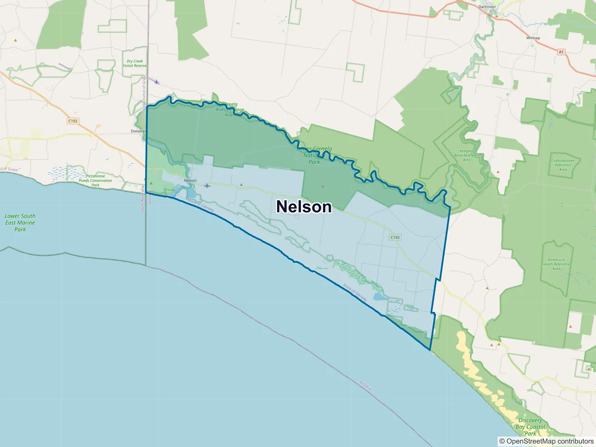 Map of Nelson, VIC, Australia