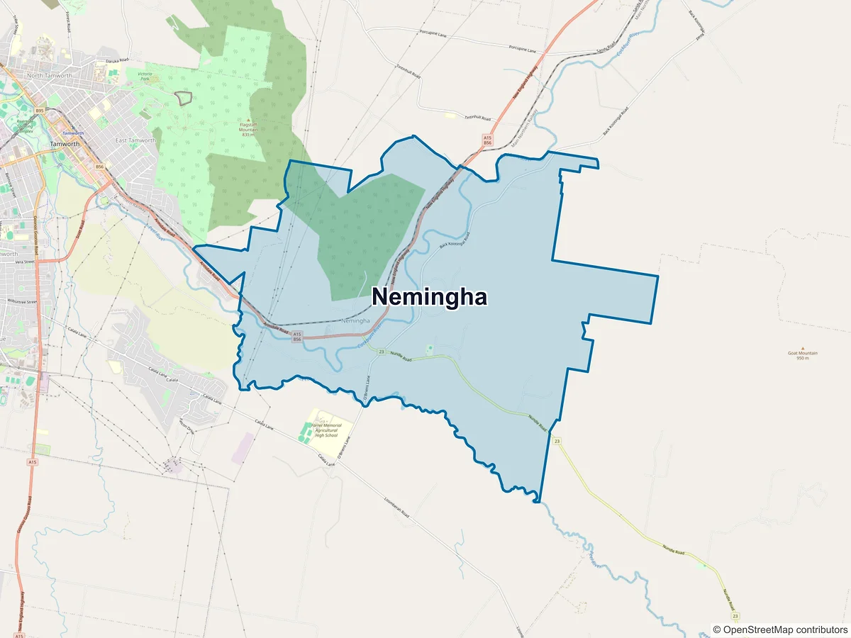 Map of Nemingha, NSW, Australia