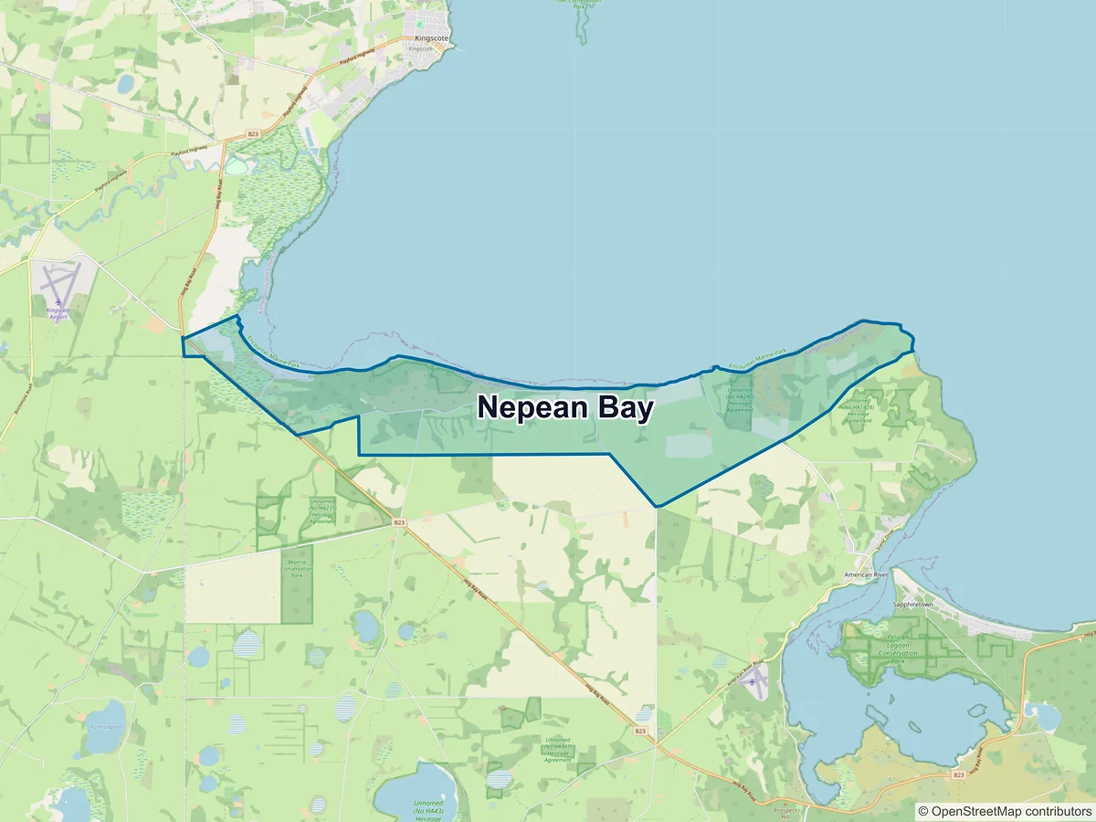 Map of Nepean Bay, SA, Australia