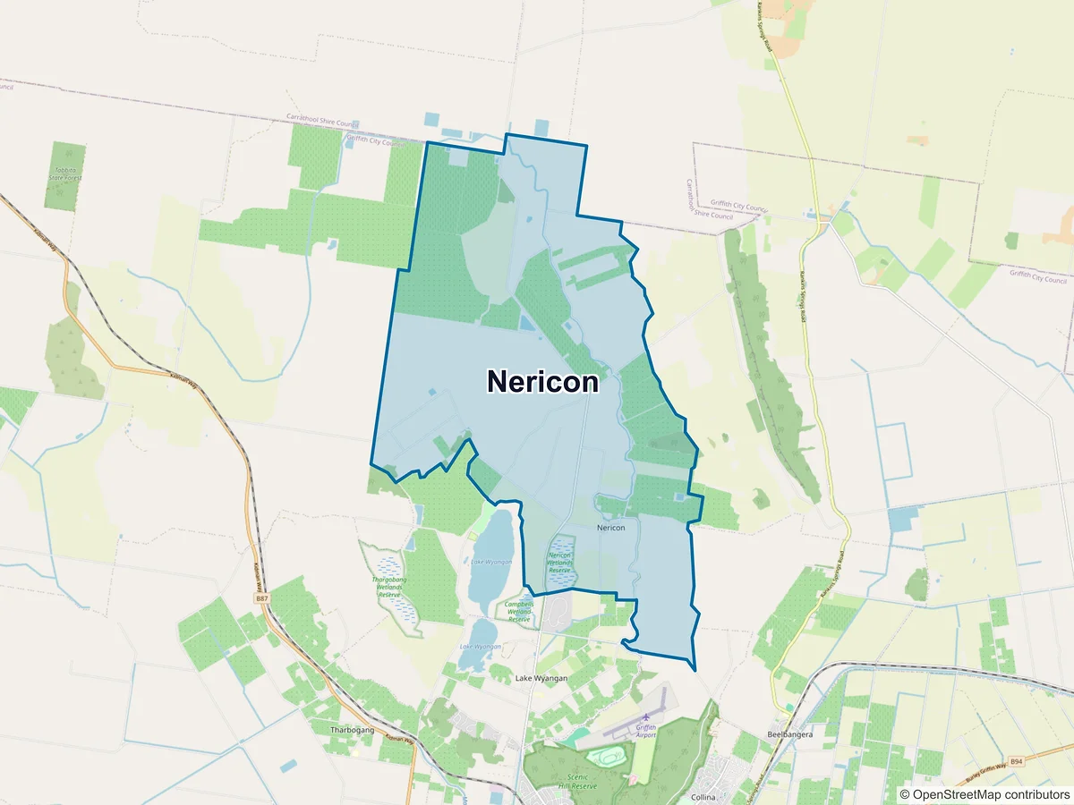 Map of Nericon, NSW, Australia