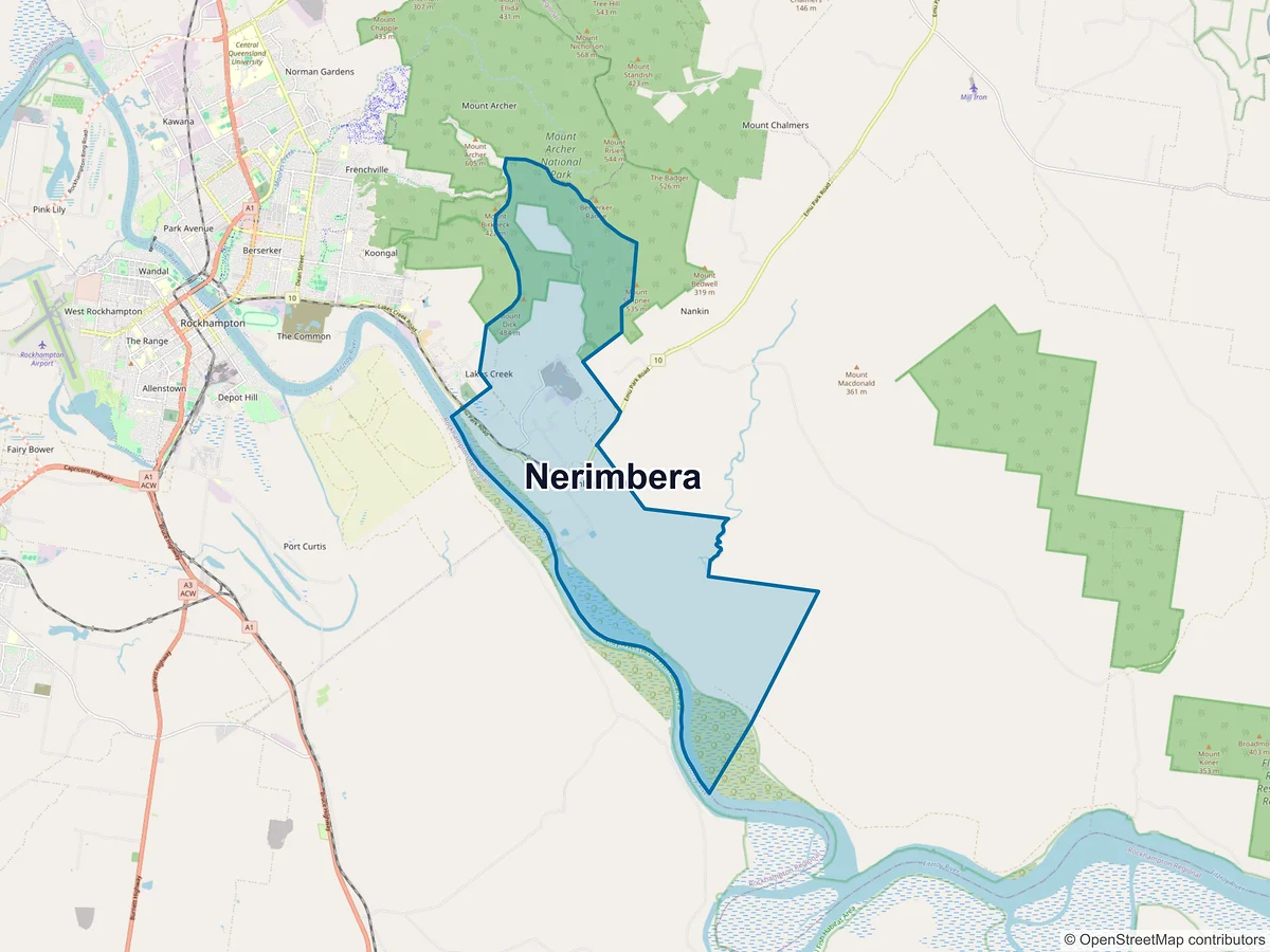 Map of Nerimbera, QLD, Australia