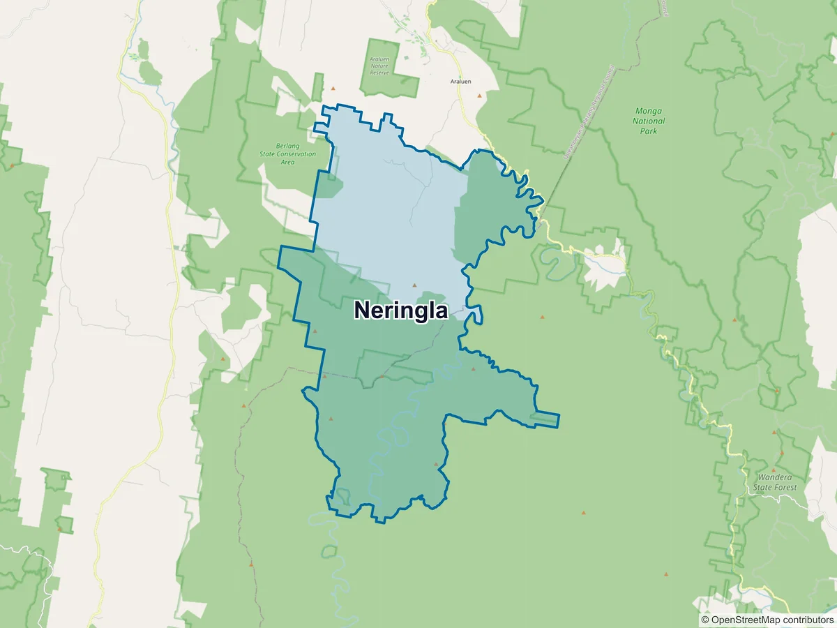 Map of Neringla, NSW, Australia