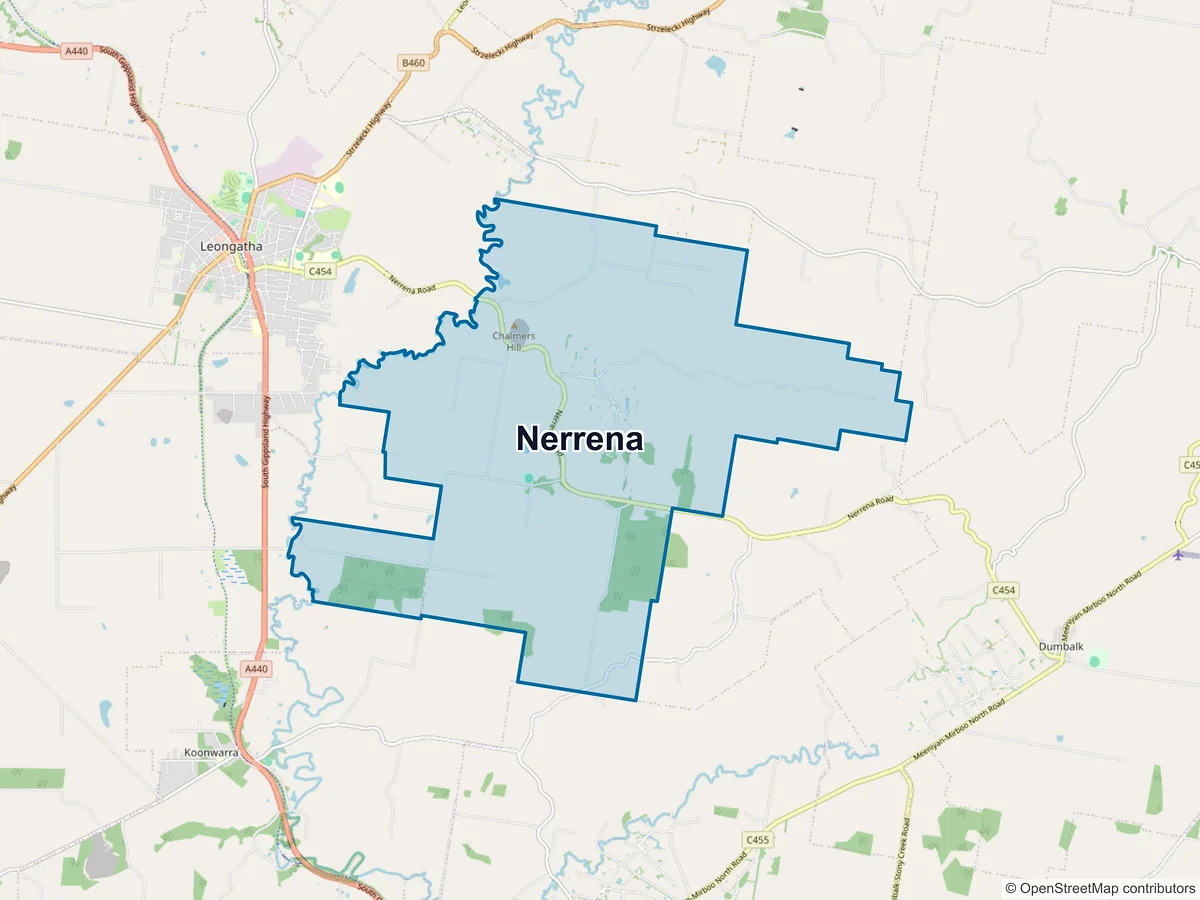 Map of Nerrena, VIC, Australia