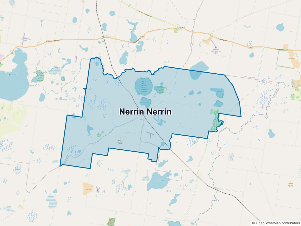 Map of Nerrin Nerrin, VIC, Australia
