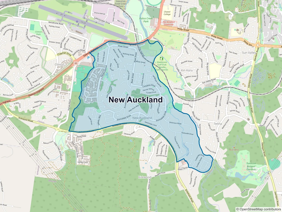 Map of New Auckland, QLD, Australia