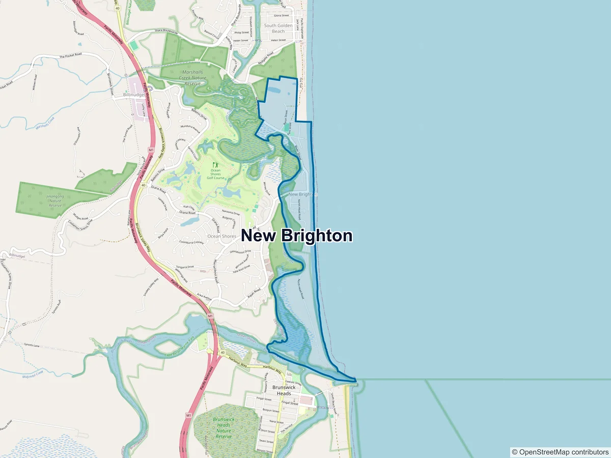Map of New Brighton, NSW, Australia