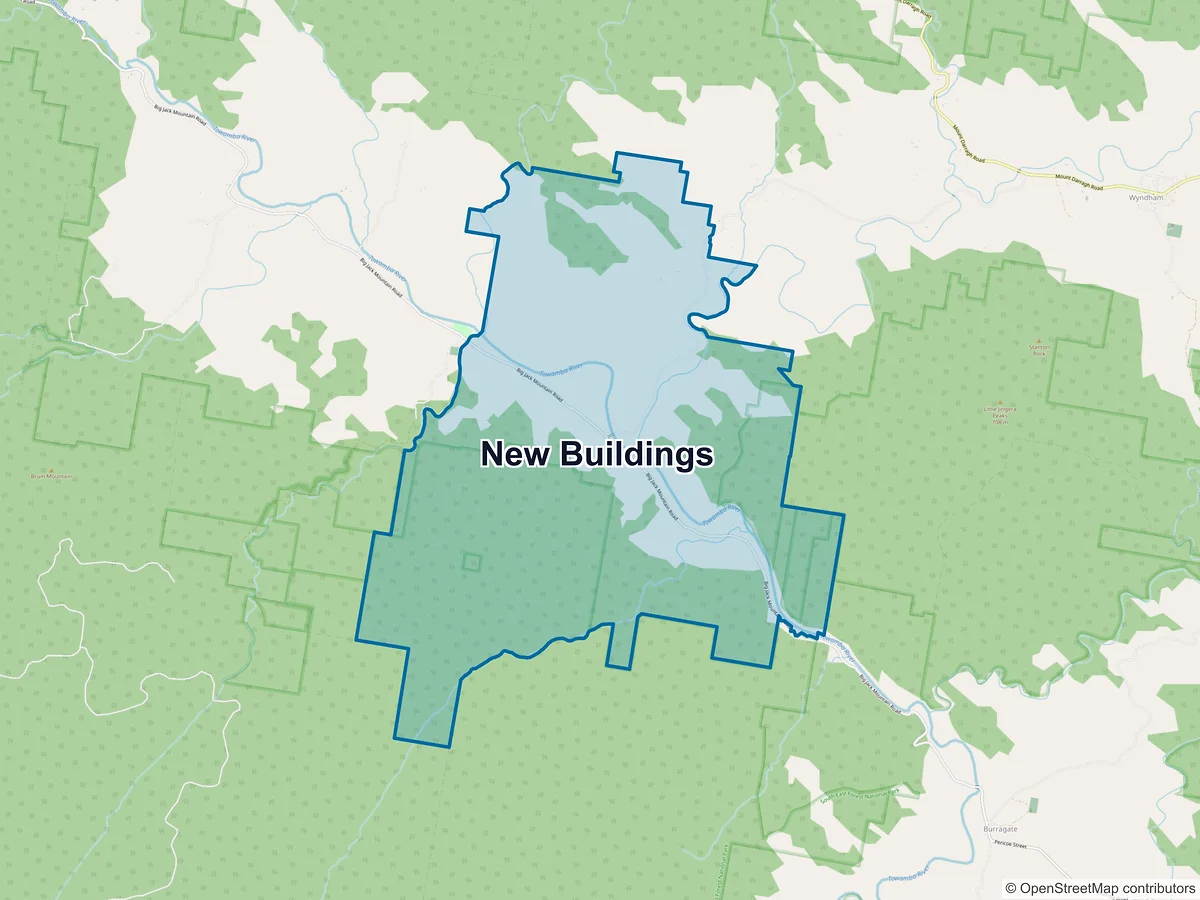 Map of New Buildings, NSW, Australia