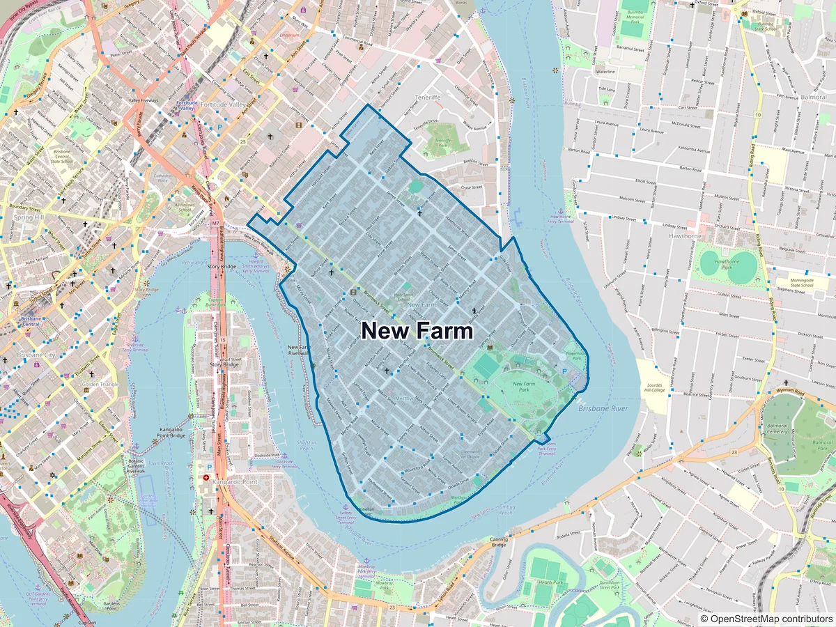 Map of New Farm, QLD, Australia