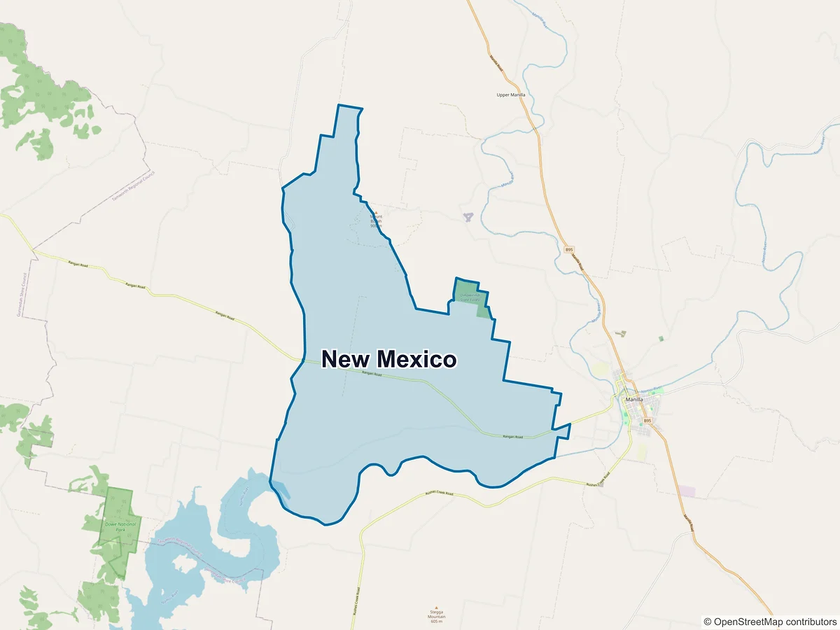 Map of New Mexico, NSW, Australia