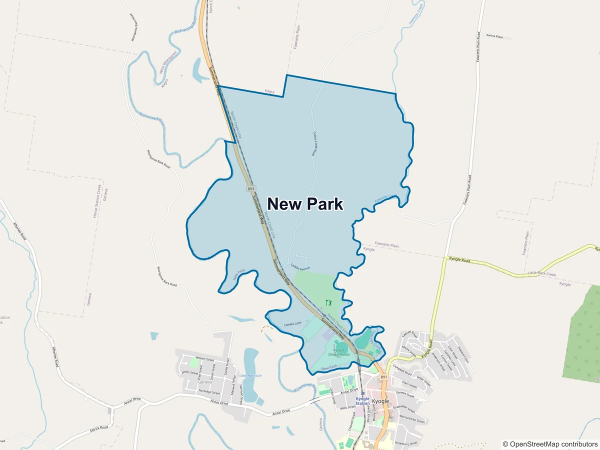 Map of New Park, NSW, Australia