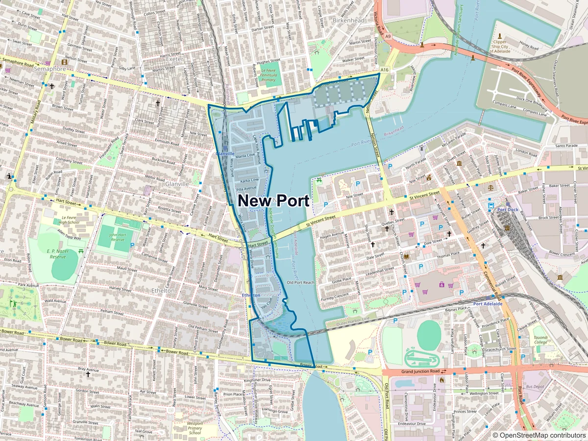 Map of New Port, SA, Australia