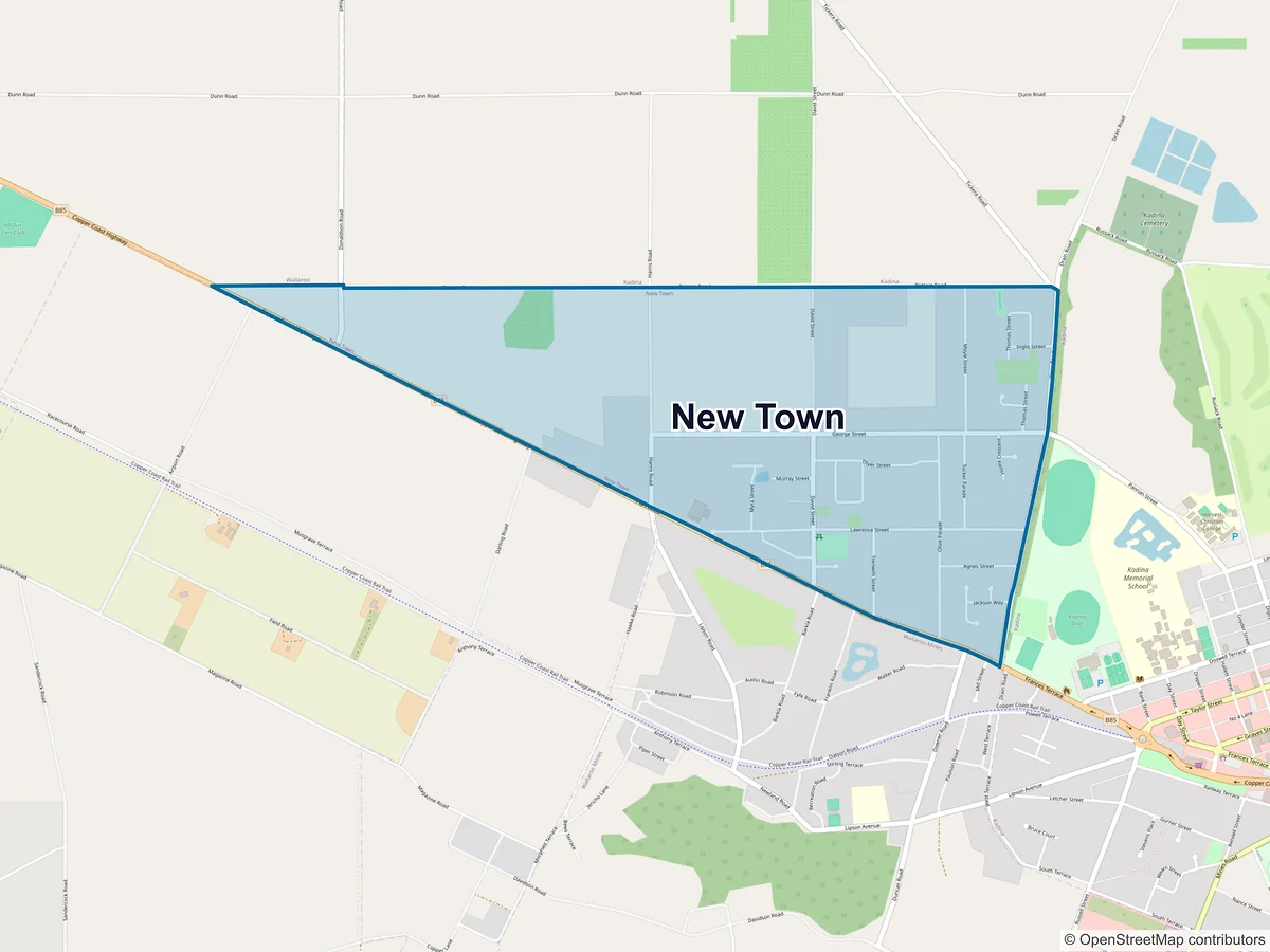 Map of New Town, SA, Australia